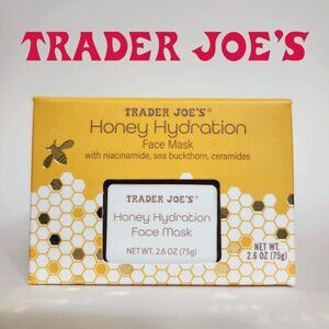 NEW Trader Joes Honey Hydration Face Mask Cream Trader Joe's 2.5oz Hexagon Glass